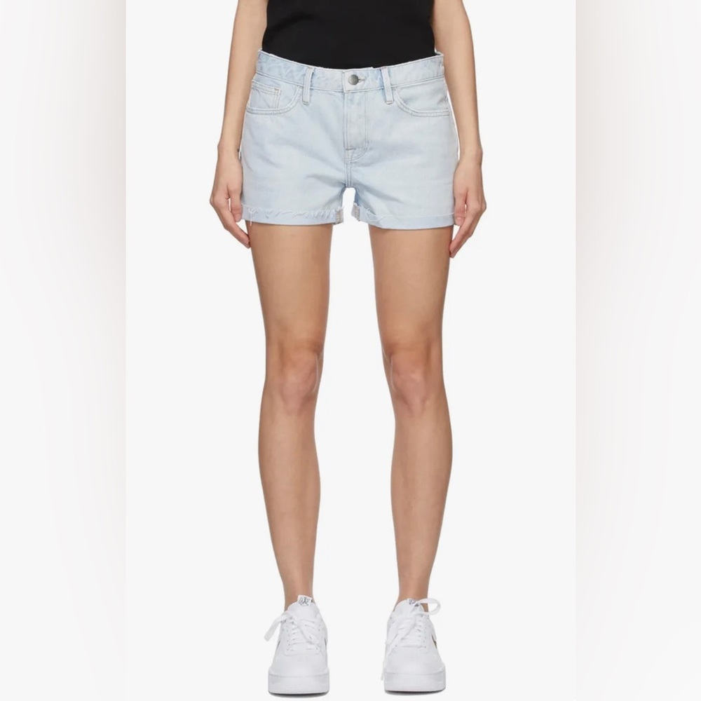 FRAME DENIM Le Grand Garcon High Waist Shorts in Howard Light Wash | 23,24,25,26